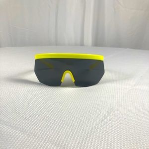 Yellow Oversize Exaggerated 90s Retro Sporty Wrap style Sunglasses